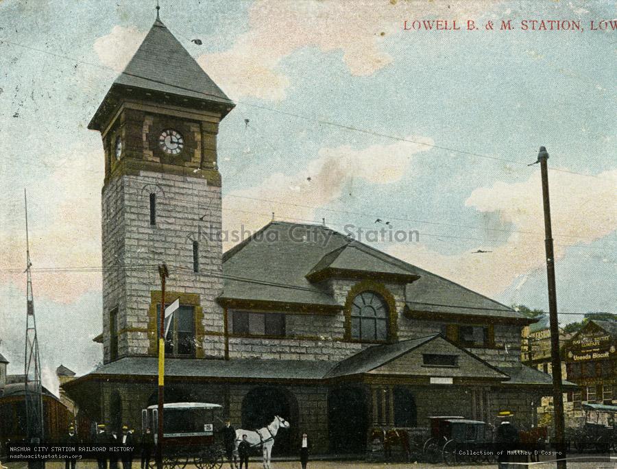 Postcard: Lowell Boston & Maine Station, Lowell, Massachusetts